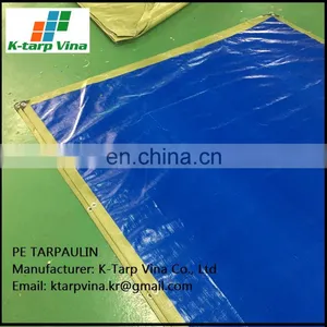 Heavy Duty Tarpaulin, High Density Woven Polyethylene and Double Laminated - 180g/sqm, Blue/Military Green thumbnail-1