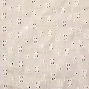 Embroidery White Lace Cotton Embroidered Fabric thumbnail-2