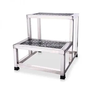 Stainess Steel With 2 Layer Hospital Medical Double Foot Stool thumbnail-1