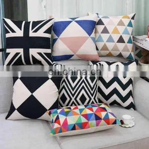 I@home Simple Modern Geometric Series Car Print Linen Sofa Pillow Cushion Cover thumbnail-2
