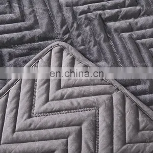 Hotel Bedding King Luxury Coverlet Comforter Set Yarn Dyed Grey Euro Sham Velvet Bedding thumbnail-7