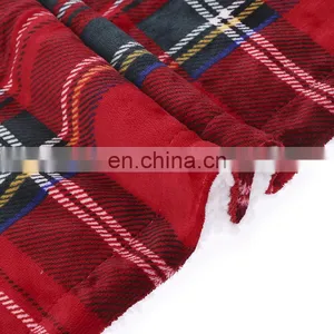 Christmas Plaid Plush Microfiber Checkered Decorative Sherpa Fleece Throw Blanket for Sofa thumbnail-3