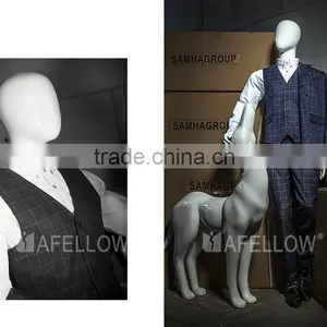 Fiberglass Glossy White Male Egg Head Movable Mannequins thumbnail-6