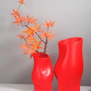 European Style New Design Concave Belly Bottle Ceramic Flower Vase For Hotel And Garden thumbnail-3