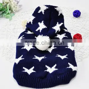 Christmas Pet Sweater With Hat,Dog Sweater Star Kniiting Pattern thumbnail-2
