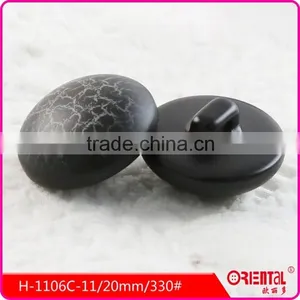 High End Black Mushroom Shape Plastic Coat Button With Crack Designs thumbnail-2