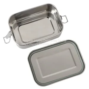 Wholesale Stainless Steel Rectangle Food Storage Containers Leak Proof Lunch Box With Lid thumbnail-2