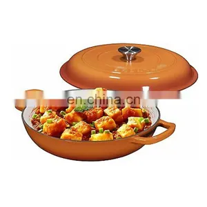 1.5Qt Soupe Camping Africa 30Cm Ensemble Indien Colorful Dinner Ware 3 In 1 European Shallow Turkey Seafood Iron Casserole thumbnail-5