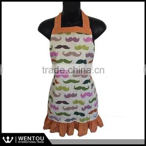 Colorful Circles And Blue Ruffled Chevron Apron thumbnail-4