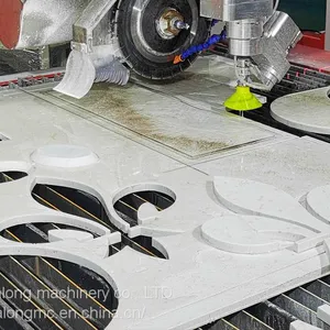 HUALONG Machinery 5 Axis Cnc Bridge Saw With Italian System With 3 Axis Whaterjet and CAM CAM Drawing System thumbnail-4