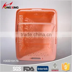 Nice Flower Design Plastic Picnic Basket With Lid and Handle thumbnail-5