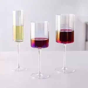 Straight Wine Glasses Goblets Champagne Goblet Glass Clear Rainbow Amber Grey Electroplated Stemware thumbnail-1