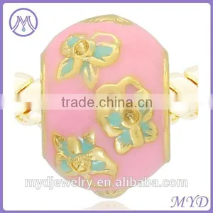 Hand Enameled Faberge Egg Bead for Charms DIY European Bracelet thumbnail-2
