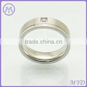 Modern Artificial Diamond 2014 Women Silver 316L Stainless Steel Ring thumbnail-1