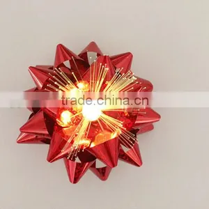 3.5" Plastic LED Bow, LED Star Ribbon Bow With 16loops, 4" Diameter Around Lighting Star Bow for Christmas thumbnail-1