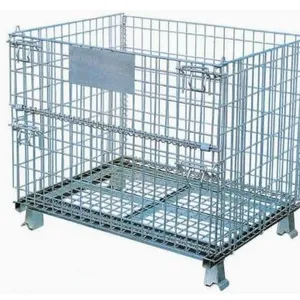 Factory Price Foldable Wire Mesh Metal Pallet Folding Warehouse Lockable thumbnail-4