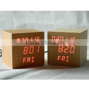 Digital LED Wood Table Clock With Calendar With CE thumbnail-4