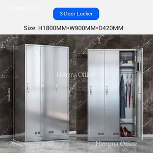 Changing Room Steel Locker | Modern Silver Finish & Padlock Hasp Optional | Fitness Club & Sauna - Verified Factory thumbnail-1