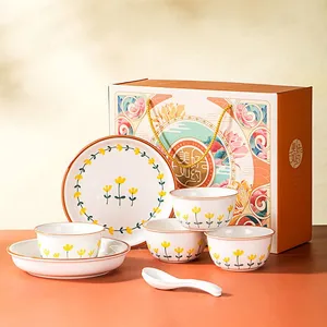 Ceramic Bowl and Dish Set Chinese Porcelain Porcelain Tableware thumbnail-3