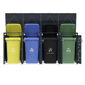 Custom Color 50L HDPE Dustbin for Outdoor Public Use Plastic Garbage Can Box With Lid Pedal for Rubbish/Trash/Garbage/Waste Bins thumbnail-1