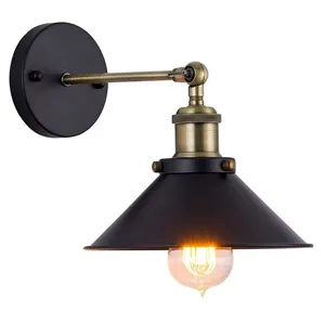 Indoor Vintage Iron Antique Wall Lights Lamp Black Wall Sconce thumbnail-1