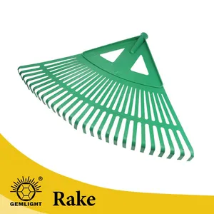 Plastic Rake Garden Rake Lawn Rake Blue Wide Fan Head Lightweight Garden Yard Leaves Cleaning Tool OEM Factory Wholesale thumbnail-1