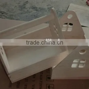 Searuns Unfinished Wood Tray Box With Handle,unfinished Wood Craft Box thumbnail-1