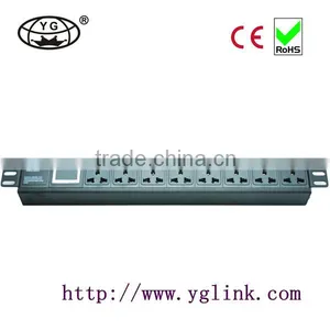 10A 19"1.5U 8ways With Current Voltmeter Universal Type PDU Power Distributi Network Cabinet PDU Rack PDU Universal PDU thumbnail-1