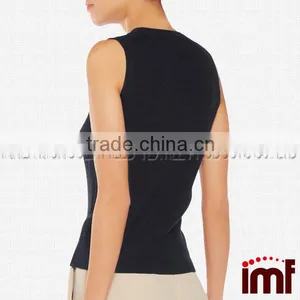 Ribbed Cashmere Vest,Sleeveless Cashmere Sweater thumbnail-4