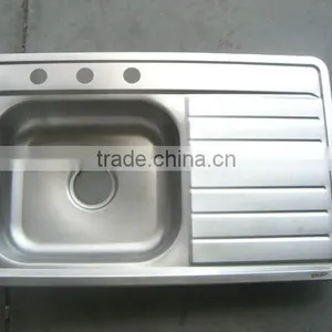 80x50cm XAL8050EL Stainless Steel Kitchen Sink Single Bowl Brushed Finish South America thumbnail-2