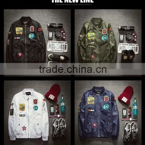 2016 Fashion Casual Outdoor Bomber Air Force Jackets With Retro Embroidery thumbnail-1