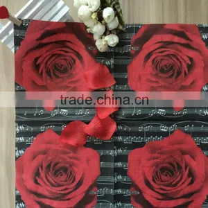Virgin Wood Pulp 3ply Printed Paper Napkin Rose Printed Napkin thumbnail-3