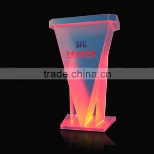 Frosted Color Acrylic Podium With Different Color, Clear Acrylic Podium With RGB Light thumbnail-2