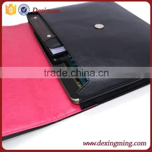 Custom pu Leather Bottom Bag Magnetic Button Leather Laptop Sleeve thumbnail-2