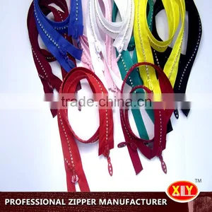 2015 Hot Sale Polyester Tape Plastic Rhinestone Zipper thumbnail-4