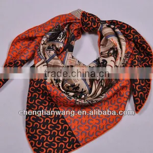 Best-selling Scarf Shawl, Lady's Fashion 140cm Square 100% Silk Scarf Shawl thumbnail-2