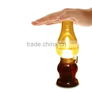 Retro Classic Blow LED Lamp USB Rechargeable Blowing Control Kerosene Candle Lamp Dimmable Night Lamp Desktop Room Decoration thumbnail-2