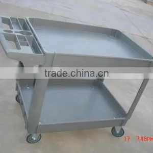 Good Quality 2 Shelf Plastic Utility & Service Cart thumbnail-1