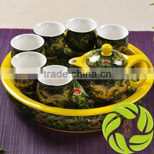 China Gongfu Teaset Pottery Teaware Clay Tea Kettle With 350ml Teapot 100ml Teacup and Tea Tray thumbnail-1