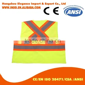 Reflective Working Safety Vest Motorcycle Multi Pocket Orange Reflective Vest thumbnail-3