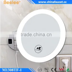 Silvery 8'' Wall Hanger Mirror 3X Magnify LED Cosmetic Acrylic Mirror Without Frame Quality Choice thumbnail-1