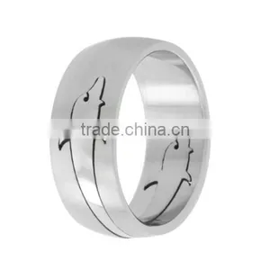 Dolphin Pattern Design Wedding Ring For Women thumbnail-1