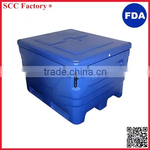 Roto Molding Plastic Fish Tubs Insulated Ice Fish Bin Frozen Food Shipping Box thumbnail-1