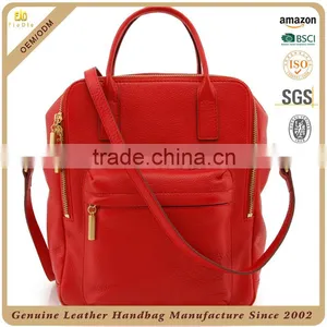 CSS1698-001 Multi Functional Backpack , Good Quality Side Bags for Girls, Genuine Leather College Messenger Bag thumbnail-5