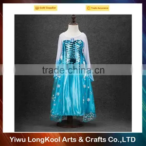 2016 New Coming Hot Sale Cosplay Frozen Elsa Princess Dress Fancy Girls Dress thumbnail-1