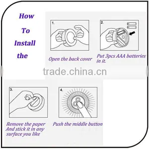Portable Design Can Install in Car Cheap 3LED Touch Lamp With Paper Glue thumbnail-5