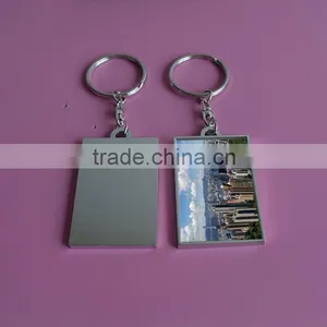 Current Mold Custom Logo Printing Metal Rectangle Key Chain thumbnail-1