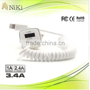 Retractable Usb Cable to 3.4A Car Charger for Iphones thumbnail-1