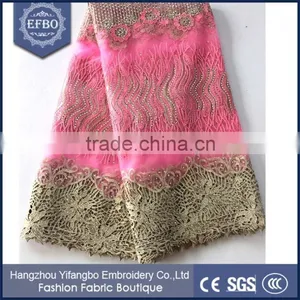 Fashion Style Indian Wedding Embroidery Lace Fabric the Factory in China thumbnail-6