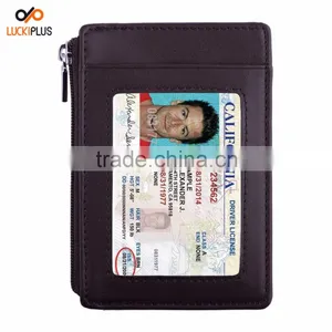 Luckiplus RFID Blocking Sleeves Front Pocket Leather Wallet for Women and Men, RFID Safe Protector Wine Red thumbnail-3